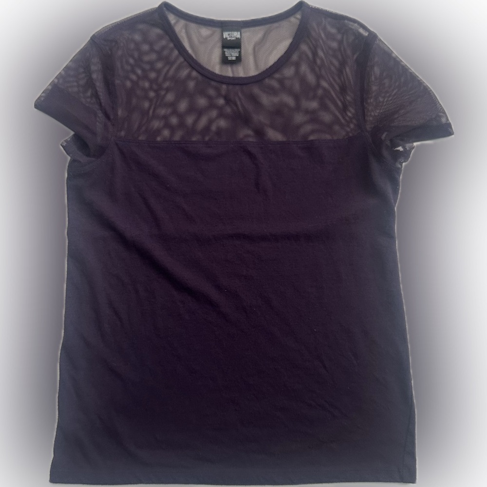 Victoria Sport Mesh Detail Short Sleeve Top